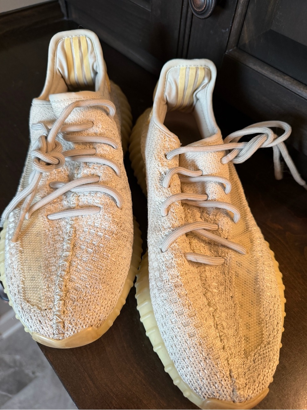 Yeezy Boost 350 V2 Cream/Yellow Knit Athletic Shoes